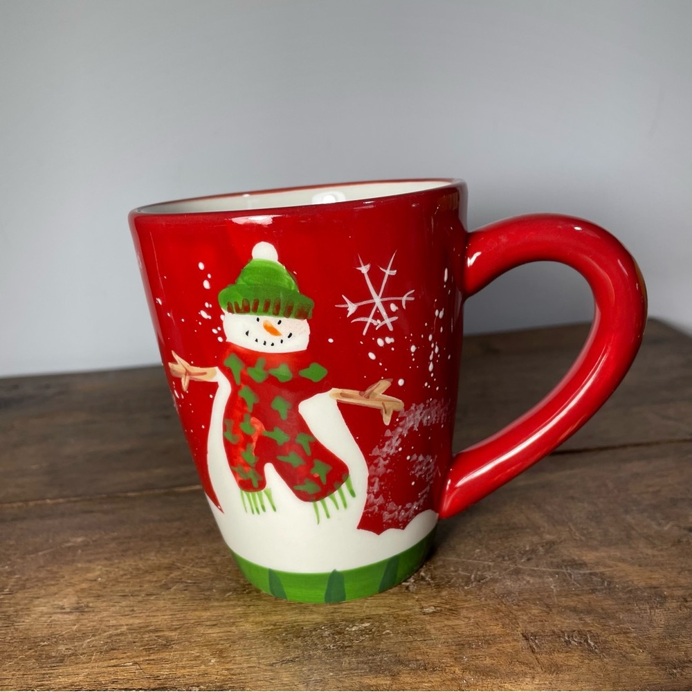 Debbie Mumm snowman ceramic mug holiday vintage Christmas